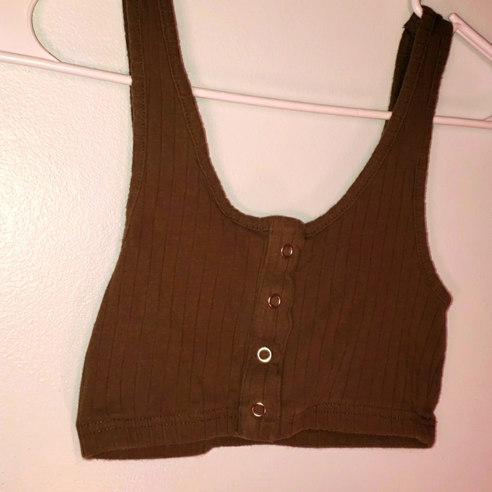 Navy green crop top small